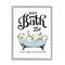 Stupell Industries Hot Bath Vintage Advertisement White Floral Blue Tub Framed Wall Art